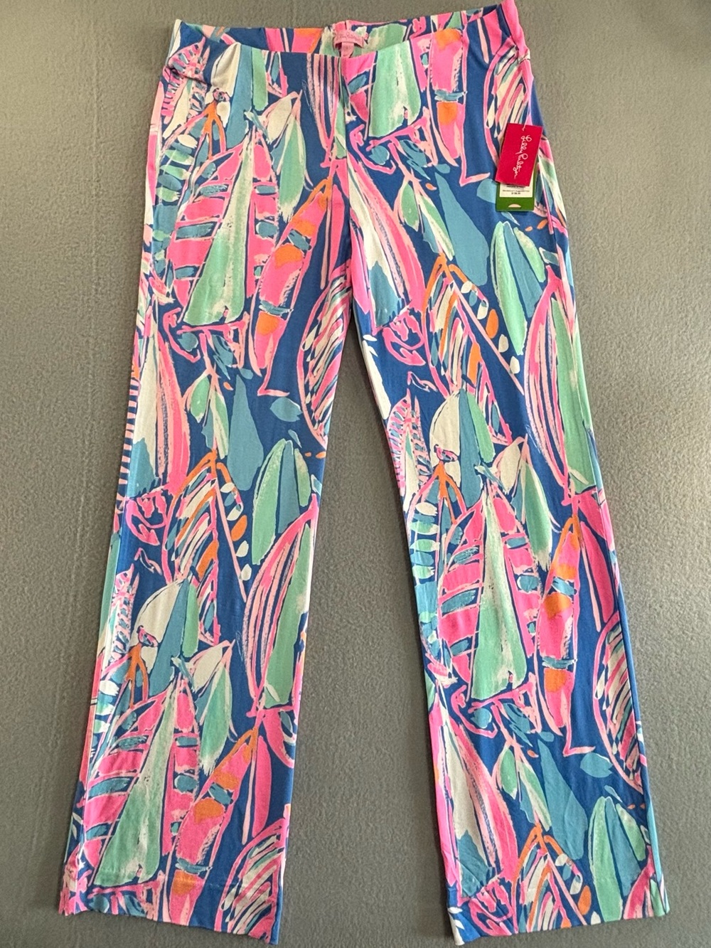 Lilly Pulitzer Palazzo Pants Bay Blue Pink Beach Vibes